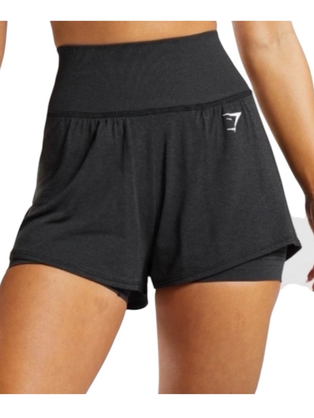 Gymshark Black High-Waist Athletic Shorts with Built-In Liner